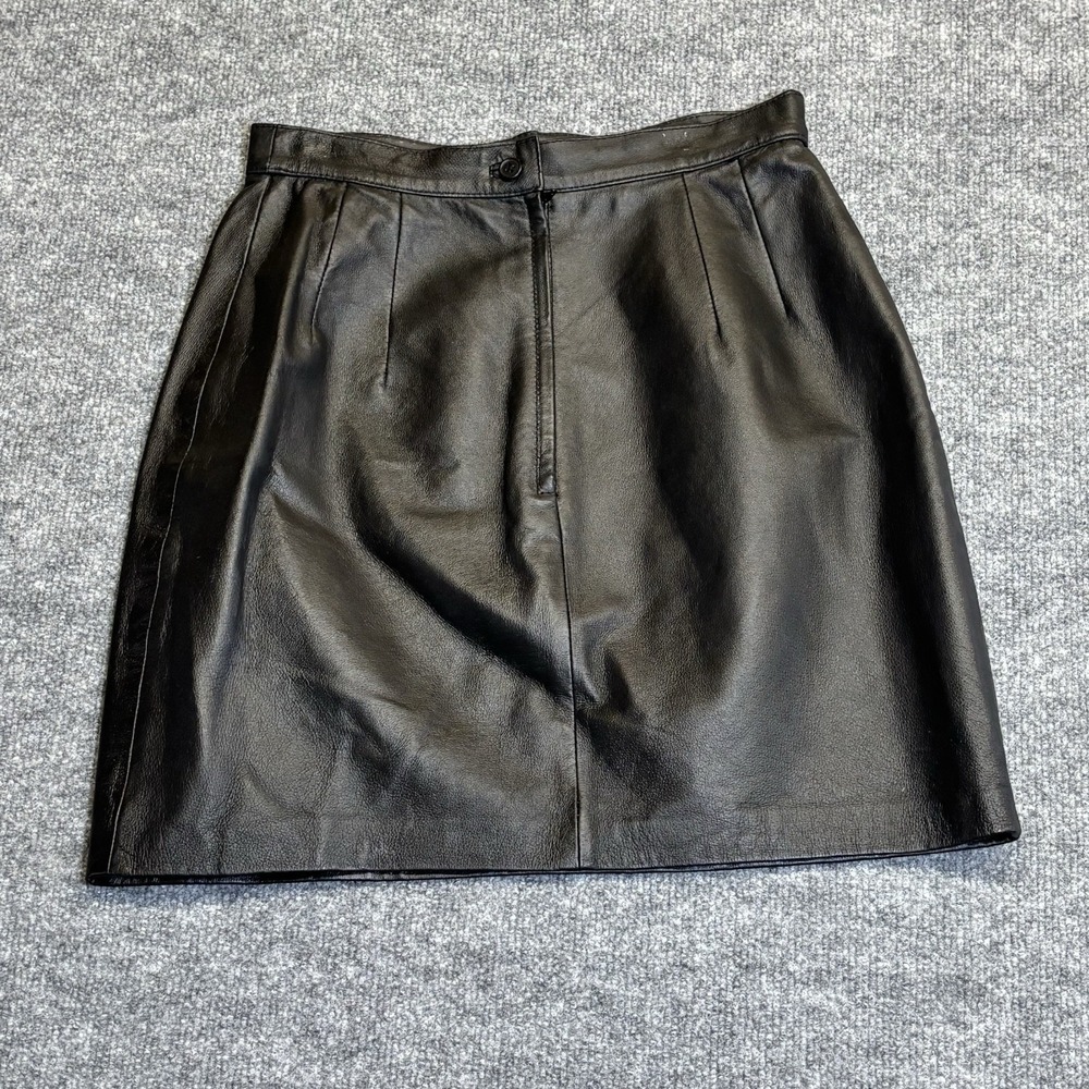 Leatherโ Mini Skirt Newport News Vintage Women's Size 6 Black